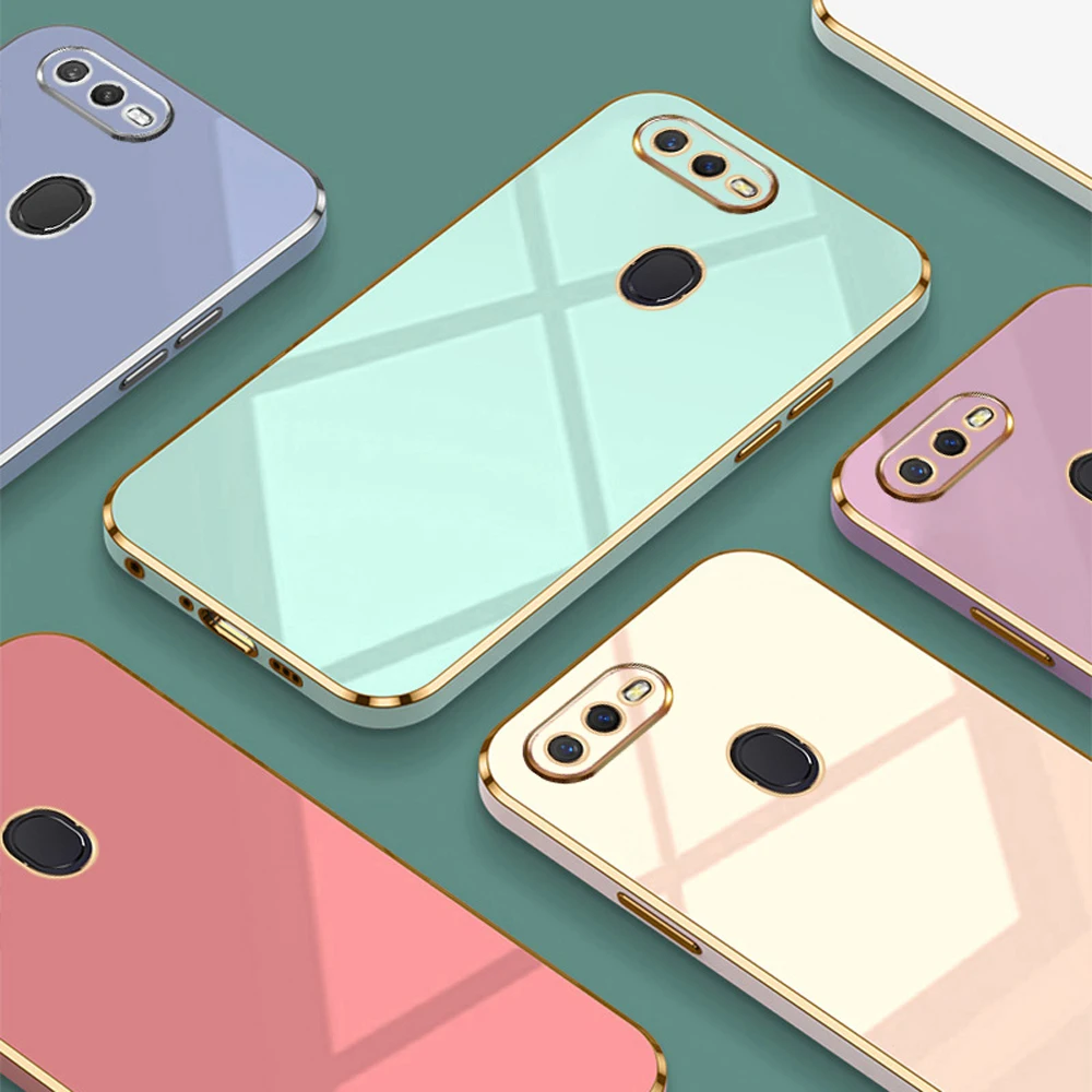 Luxury Square Plating ShockProof Silicone Back Cover