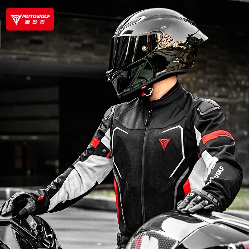 Motorcycle jacket Motowolf Men Women Summer Breathable Mesh Biker Jacket with CE Armor