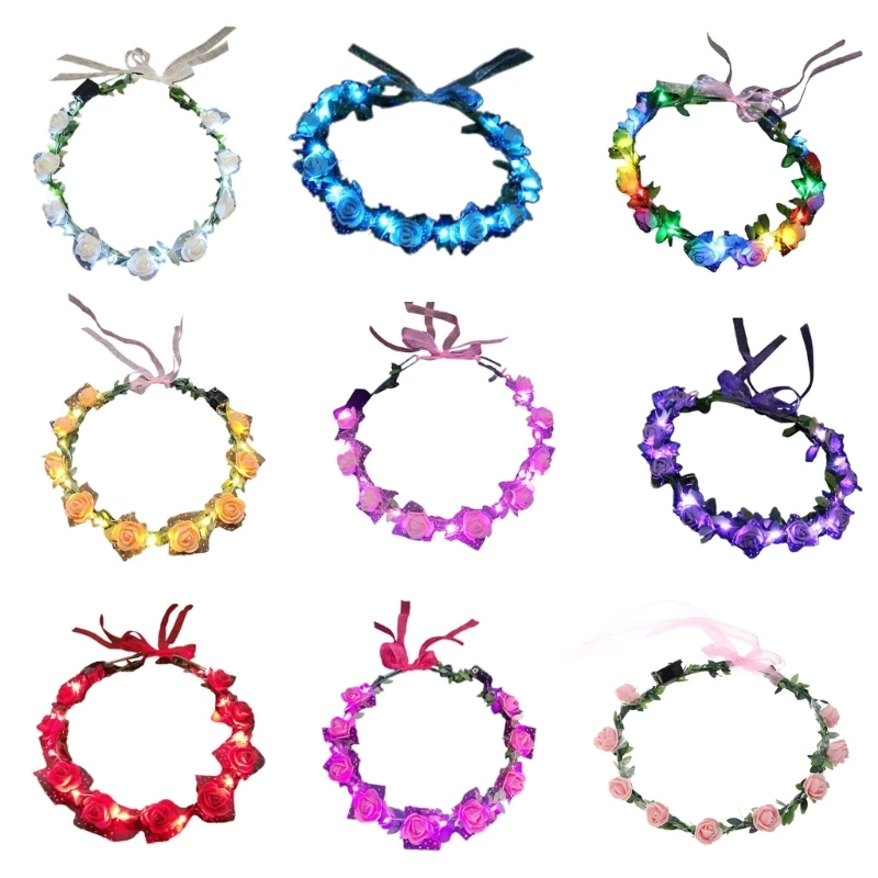 

A2ES Light Up Flower Woman Birthday Favor Headband Wedding Hair Accessories