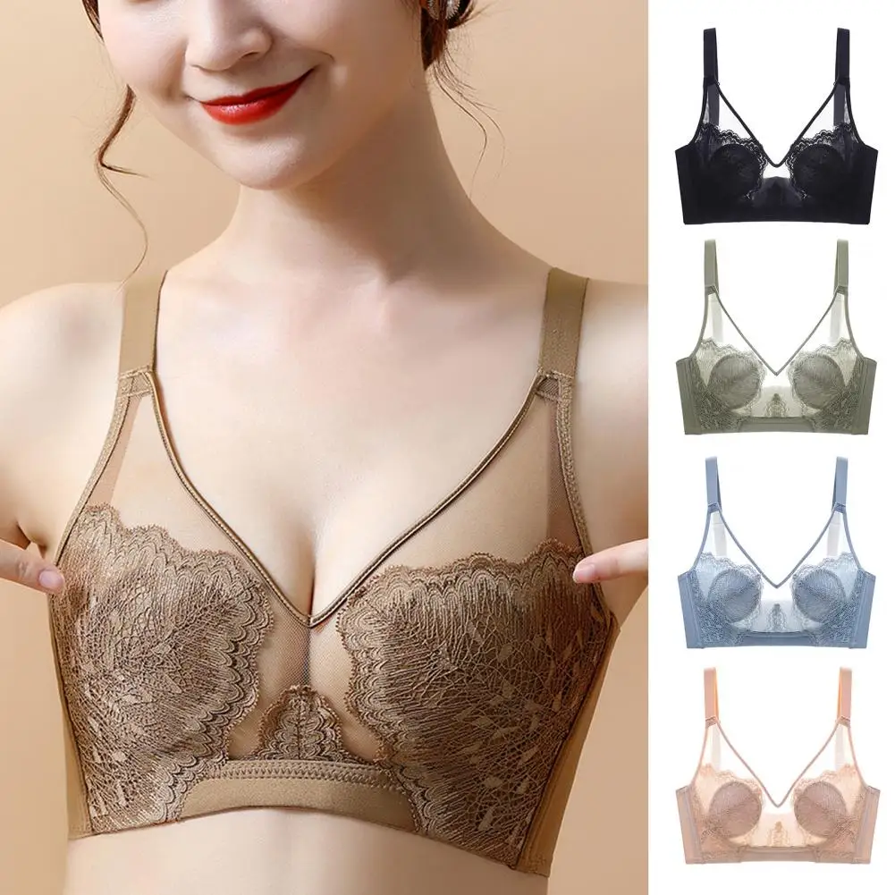 

Women Bra Solid Color Lady Brassiere Back Closure Breast Support Sexy Breathable Soft Lady Brassiere