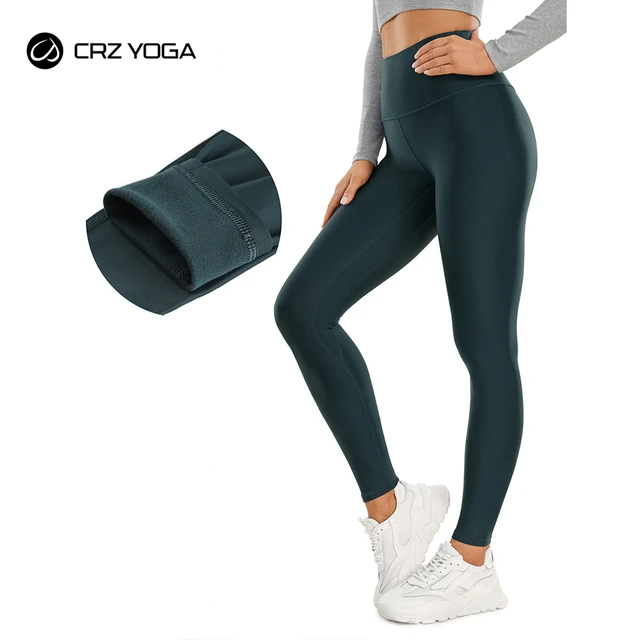 CRZ YOGA Autumn Winter Women's Thermal Fleece Lined Leggings Winter Warm  High Waist Yoga Pants Workout