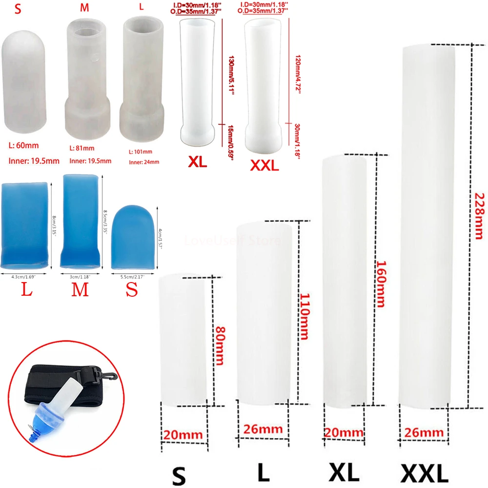 Penis Sleeve Extender Pump Vacuum Cap Accessories Enlargement Glans Protector Reusable Silicone Case Various Sizes Clamping Kit vacuum sex toy,penis sleeve,penis pump,penis enlargement