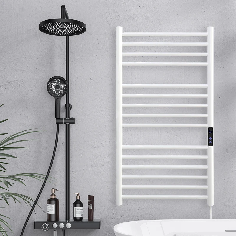 ชั้นวางผ้าขนหนูไฟฟ้าสแตนเลส16ขั้วสำหรับห้องน้ำอัจฉริยะควบคุมอุณหภูมิและเวลาได้สมาร์ทโฮมอุ่นราวแขวนผ้าขนหนู 1