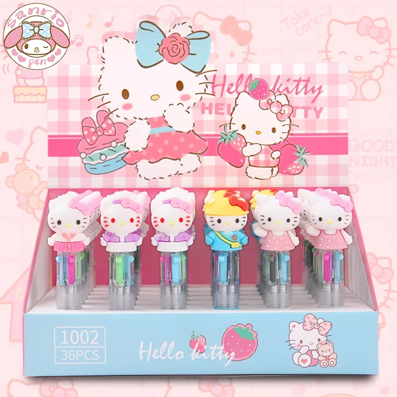 

18/36 шт., силиконовые шариковые Мини-ручки Hello Kitty