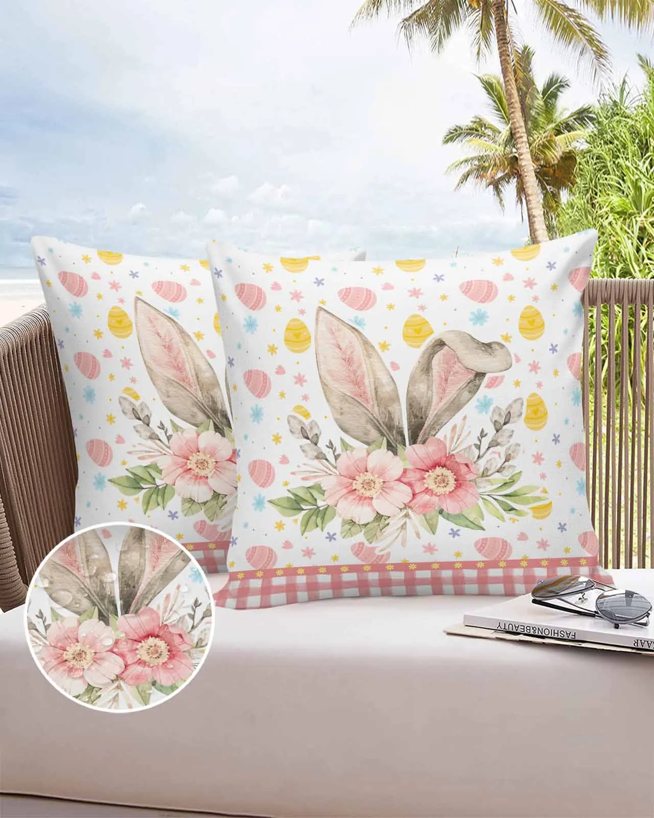 

2/4 шт., водонепроницаемые наволочки в виде яйца с пасхальными ушками кролика