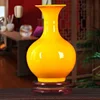 Jingdezhen Yellow Ceramic Vases, All Yellow Glaze Home Crafts, Living Room, Office Decoration, Wedding Gifts 1