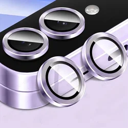Premium Camera Protector with 9H Tempered Glass and Metal Lens Ring - Other (Purple)