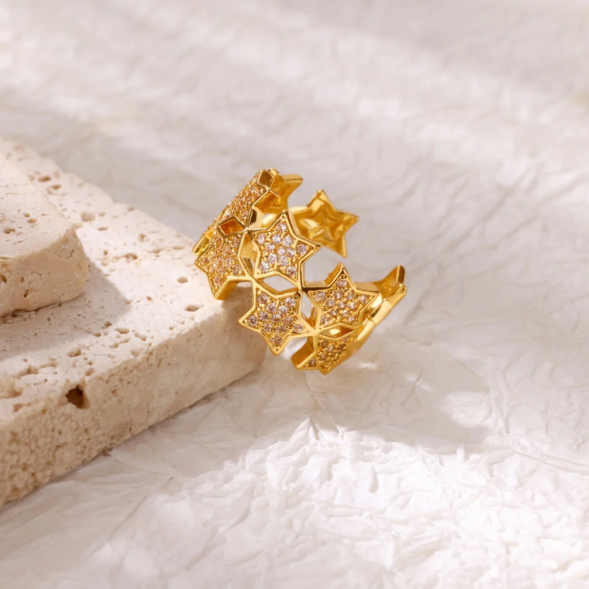Zircon Double Stars Ring For Women