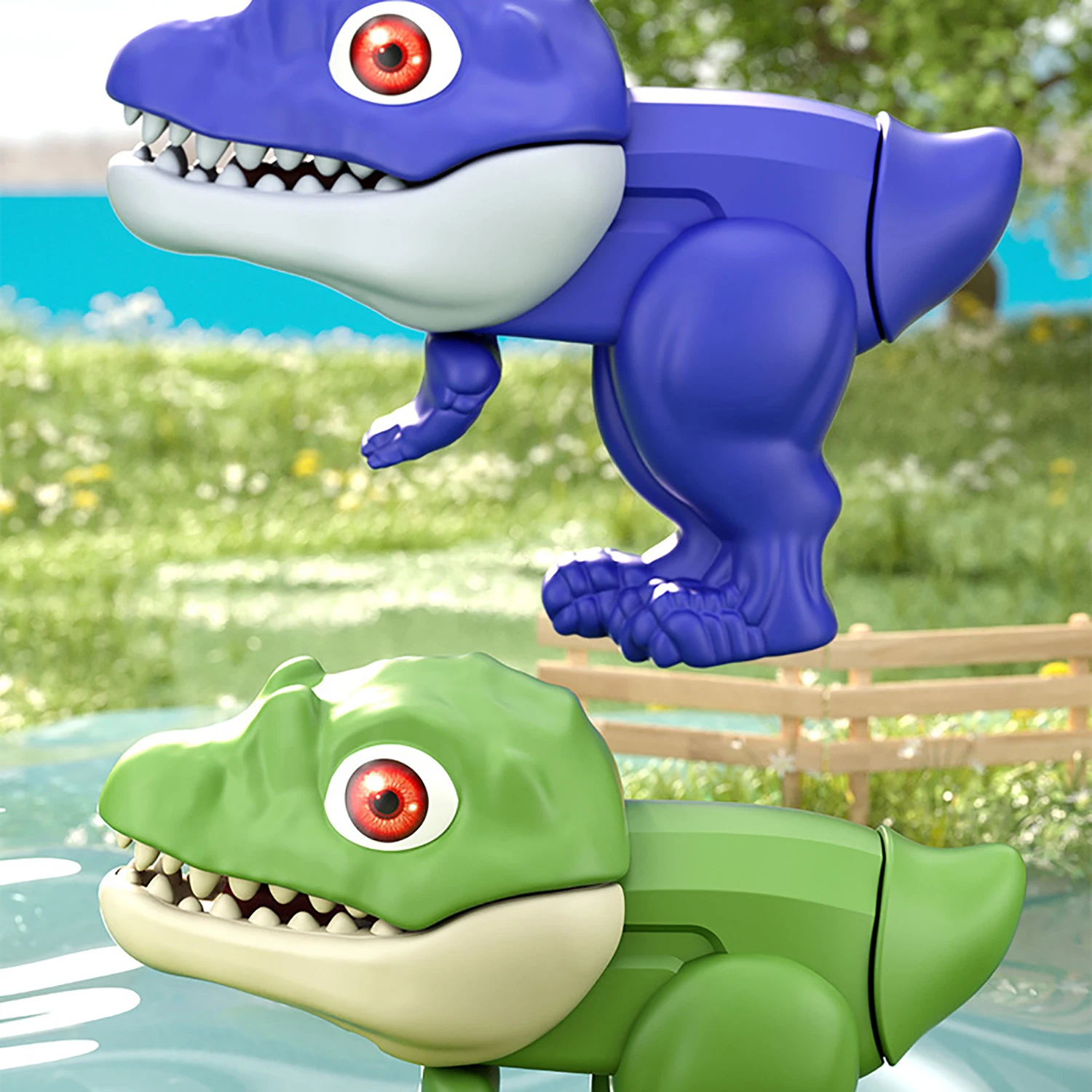 Children's Dinosaur Water Gun Manual Continuous Play Water Toy Summer Outdoor Water Battle Indoor Bathroom 2