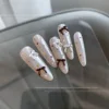 10PCS Black white Glossy Simple Cute Ribbon Mini Bow Tie Gold Silver Alloy Nail Art Rhinestones Decorations Manicure Ornaments 2