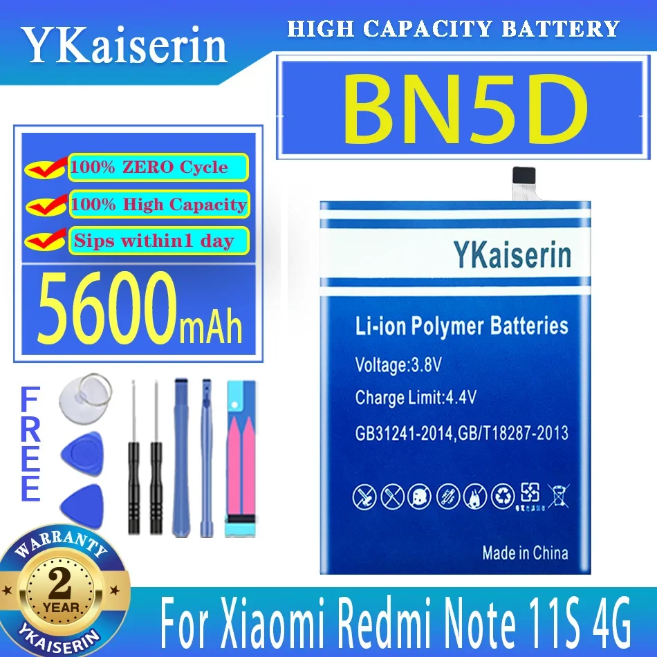 

YKaiserin Battery BN5D 5600mAh For Xiaomi Redmi Note 11S M4 Pro M4pro 4G Batteria