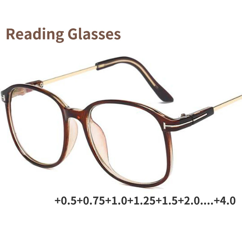 Oversize big frame reading glasses presbyopic eyewear male female