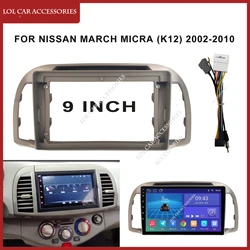 9 Inch For Nissan MARCH Micra (K12) 2002-2010 Car Radio Stereo Android MP5 Player Casing Frame 2 Din Head Unit Fascia Install