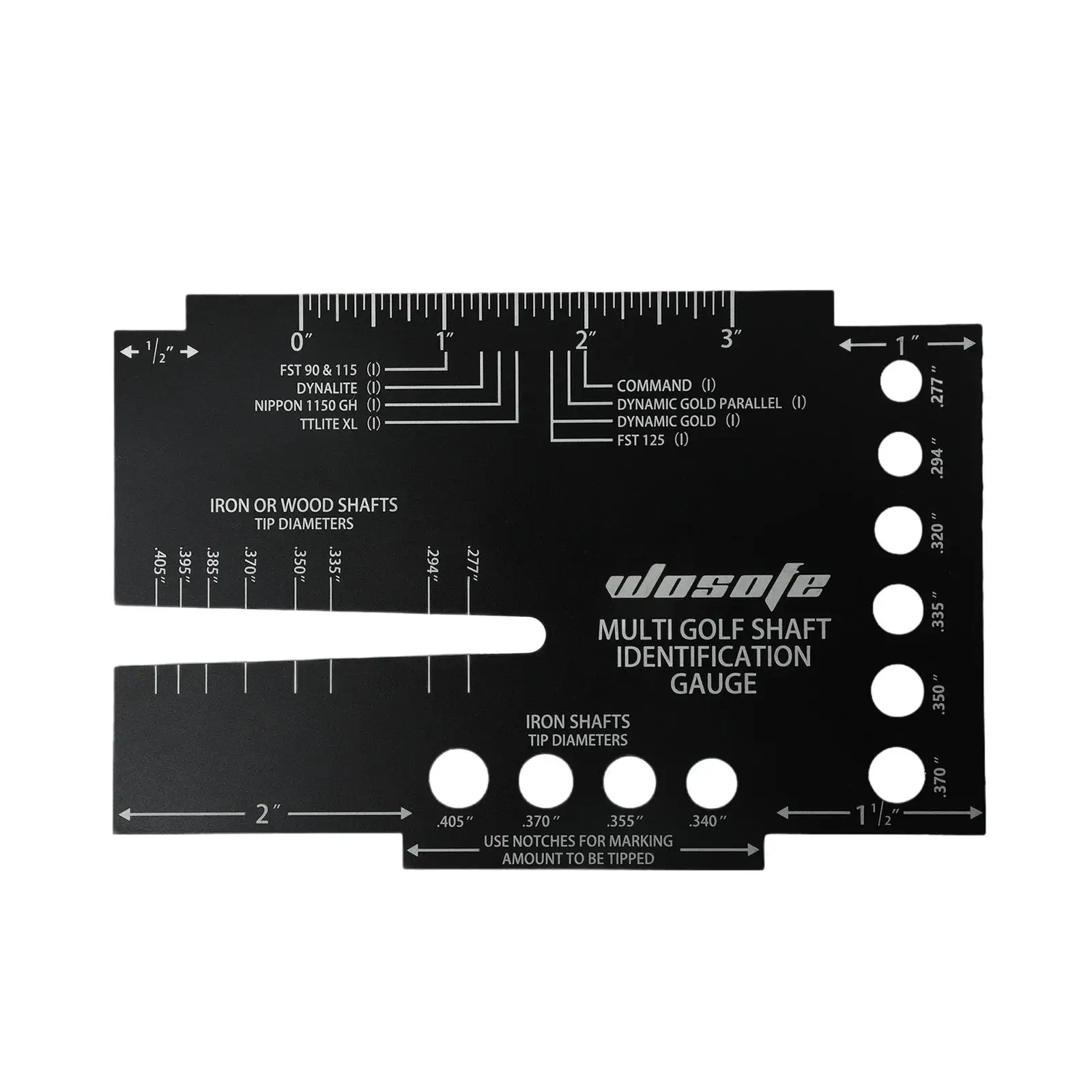 Golf Shaft Size Tip Identification Gauge Ruler Sturdy Identification ...