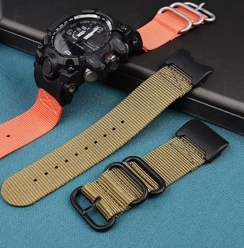 

Watch Accessories Strap Replacement FOR CASIO G-SHOCK GWG-1000GB Wrist Watch Band Professional Linker Nylon Pin Buckle Bracelet