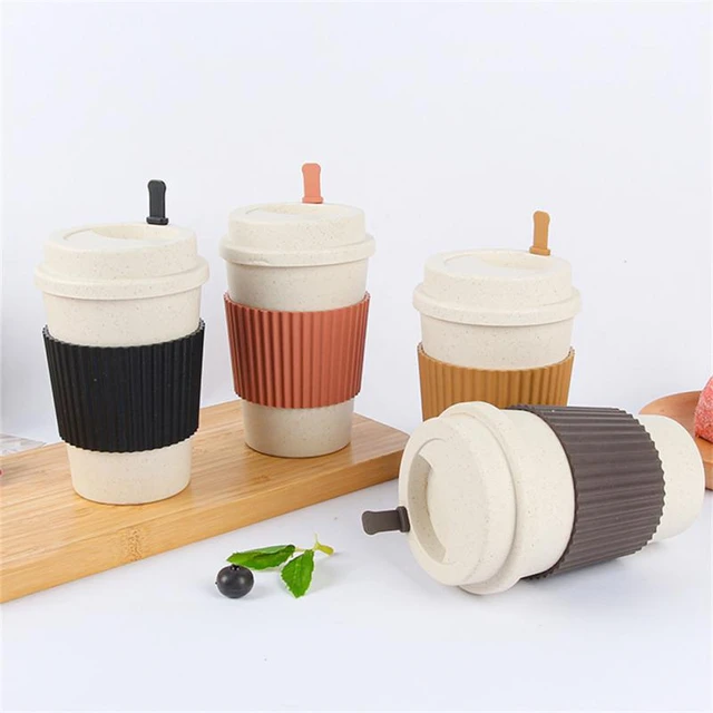 Cute Reusable Travel Cup To Go Coffee Cup Mug With Lid Wheat Stalk Pp Cup  Sleeve For Tea And Coffee - Mugs - AliExpress