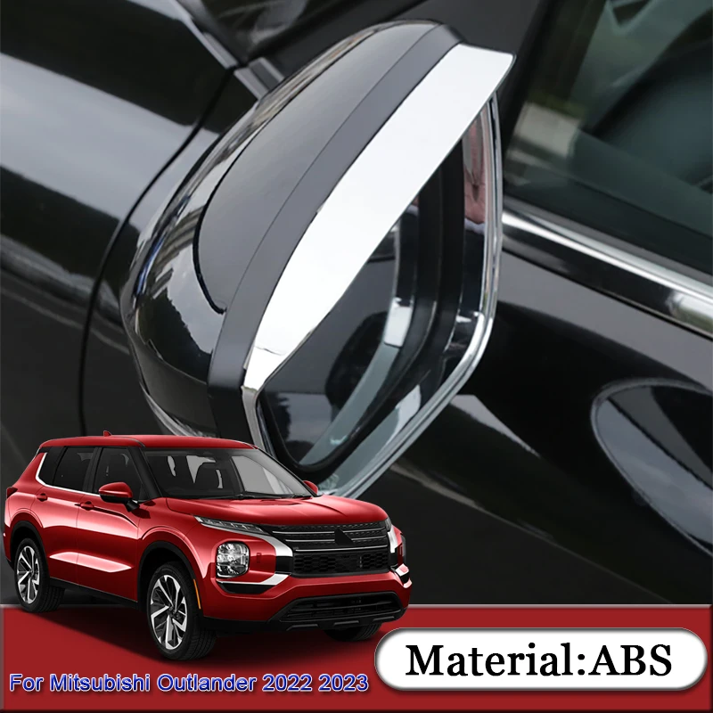 

For Mitsubishi Outlander 2022 2023 Car Styling ABS Car Rearview Mirror Rain Eyebrow Sequins Auto Rainproof Stickers Accessories