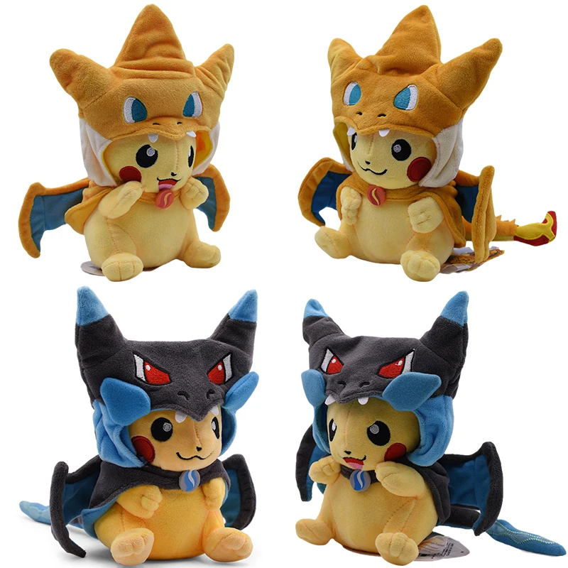 

23 см покемон Пикачу Косплей X & Y Mega Charizard плюшевые животные куклы плюшевые игрушки для детей рождественские подарки