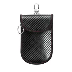 RFID - Blocking Car Key Pouch Wallet with Signal Shielding Protection (Black)