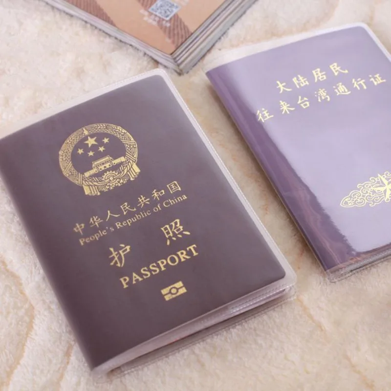 Transparent PVC Women Men Travel Passport Cover Bag Waterproof Protective Sleeve with ID credit Card Holder Bags passport cover
