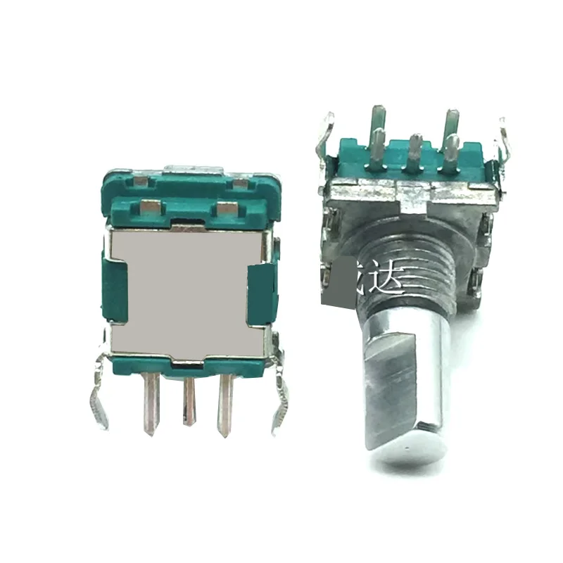 5pcs EC11 Roatry Encoder Switch with Push Button Side Adjust EC11 20 position Detenets 15MM Half shaft