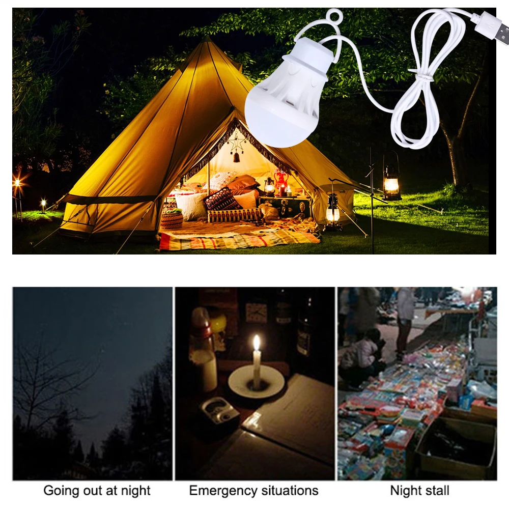 Lâmpada portátil Mini USB LED, Iluminação exterior, Camping, Leitura de estudantes, Aprendizagem, Camping, 5W, 7W, ZK50