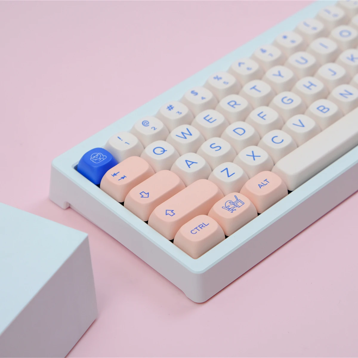 Pbt keycaps moa pink set farbstoff sub keycap tasten für hi75 