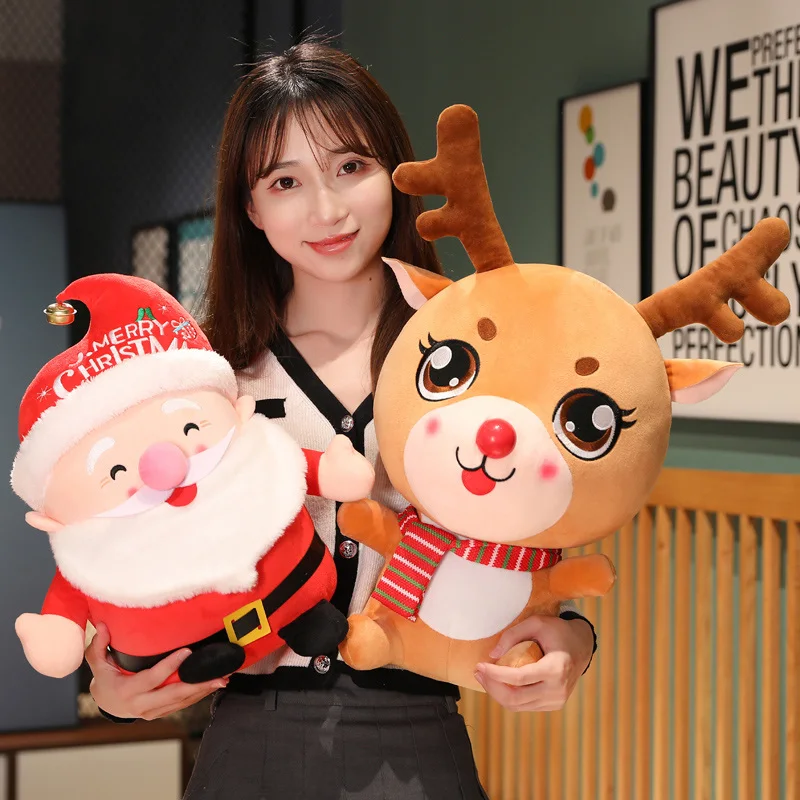 

2022 игрушка, 20-50 см, из плюша, с набивным рисунком деда мороза, 1 шт.