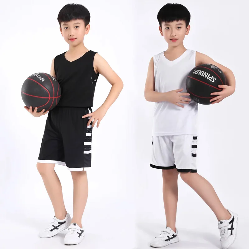 High Quality Kids Men Basketball Training Jersey Set Blank College Tracksuits Breathable Basketball Jerseys Uniforms Custom
