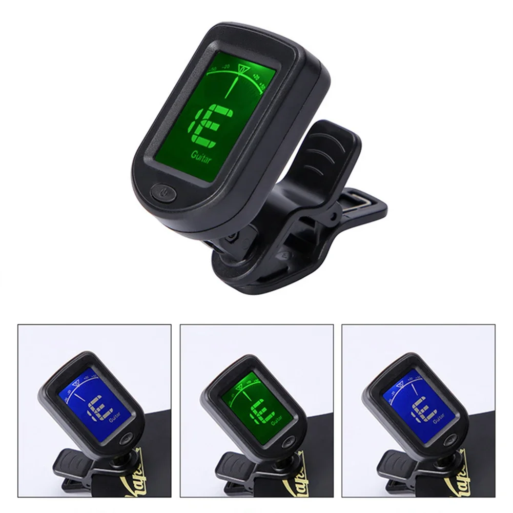 Clip-On LCD Digital Electric Guitar Tuner Tuning Bass Ukulele Violin WithBattery Professional Stringed Instruments Supplies