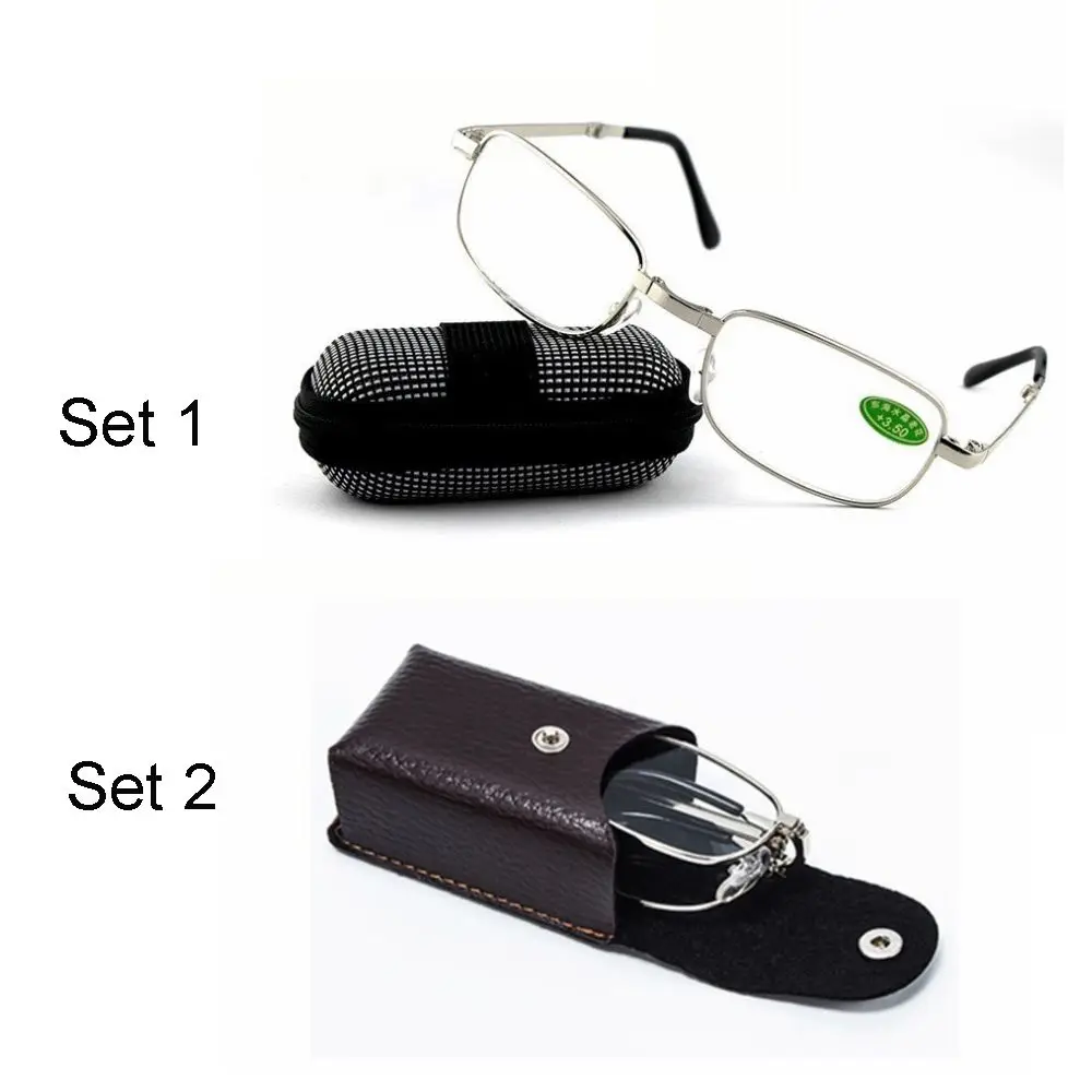 Reading Glasses Portable Folding Reading Glasses High Definition Metal Presbyopic Eyeglasses Ultralight Prescription Eyewear Women Men with Case