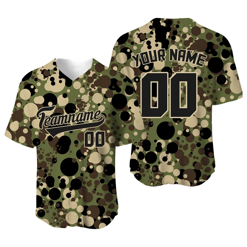 Veterans Day Camo Baseball Jersey Shirts Mens Sublimation Blanks Team/Name T-Shirt Sport Uniform Hombre Sportwear