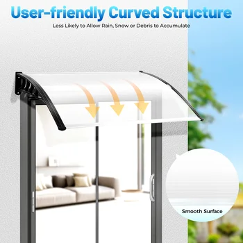 90*150 cm Porta Asterno Porta A Parete Copertura Antipioggia Trasparente Tetto Finestra Tenda Copertura Esterna per Garage Balcone Giardino 1