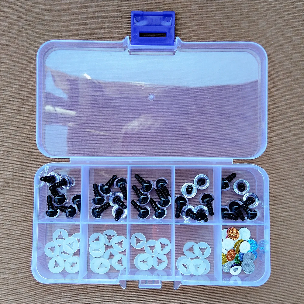 30pcs 3D DIY Glitter Plastic Safety Eyes For Crochet Toys Amigurumi Mixed Color Crafts Doll Eyeball 9/10/12/14/16mm 5