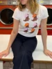 Women's Summer Tops Fashion Graphic Short Sleeve Crew Neck Fitted T-Shirts Streetwear 24