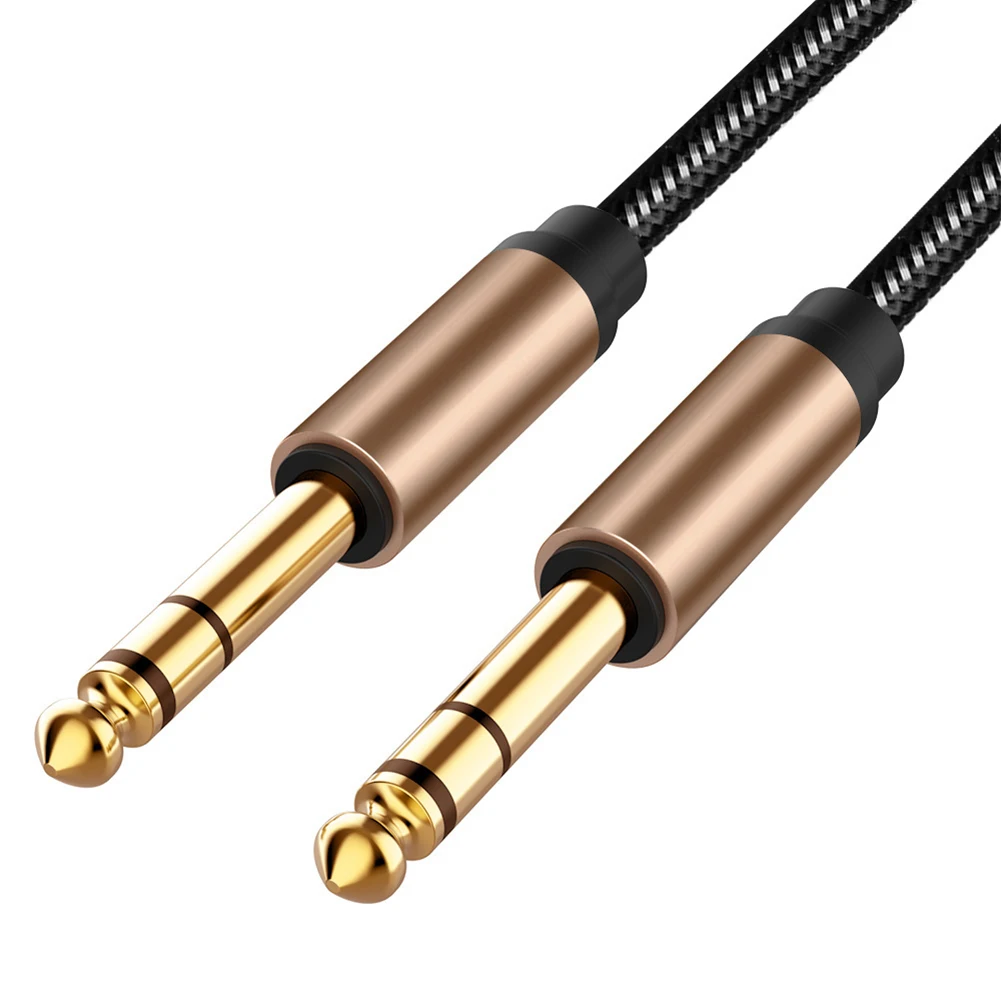 Gold Plated 6.35 mm to 6.35 mm Instrument Guitar Cable 6.35mm 1/4" Male