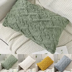 Plush Pillowcase 3D Rhombus Geometry Soft Throw Pillowcase Embroidery Cushion Cover Living Room Sofa Decor Pillow Cover 27*44cm