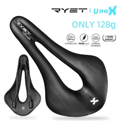 Ultralight Carbon Leather Saddle - Soft Cushion for Road and Mountain Bikes (BLACK)