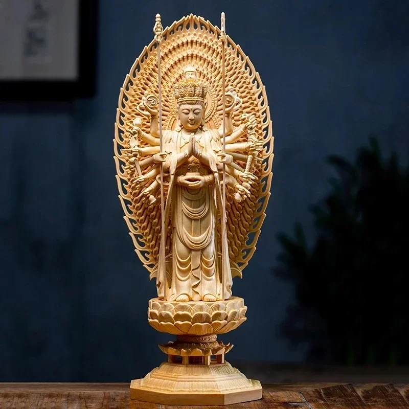 

Chinese Large Solid Wood Thousand-Hand Guanyin High Carved Buddha Statue Sculpture Statue Home Decor