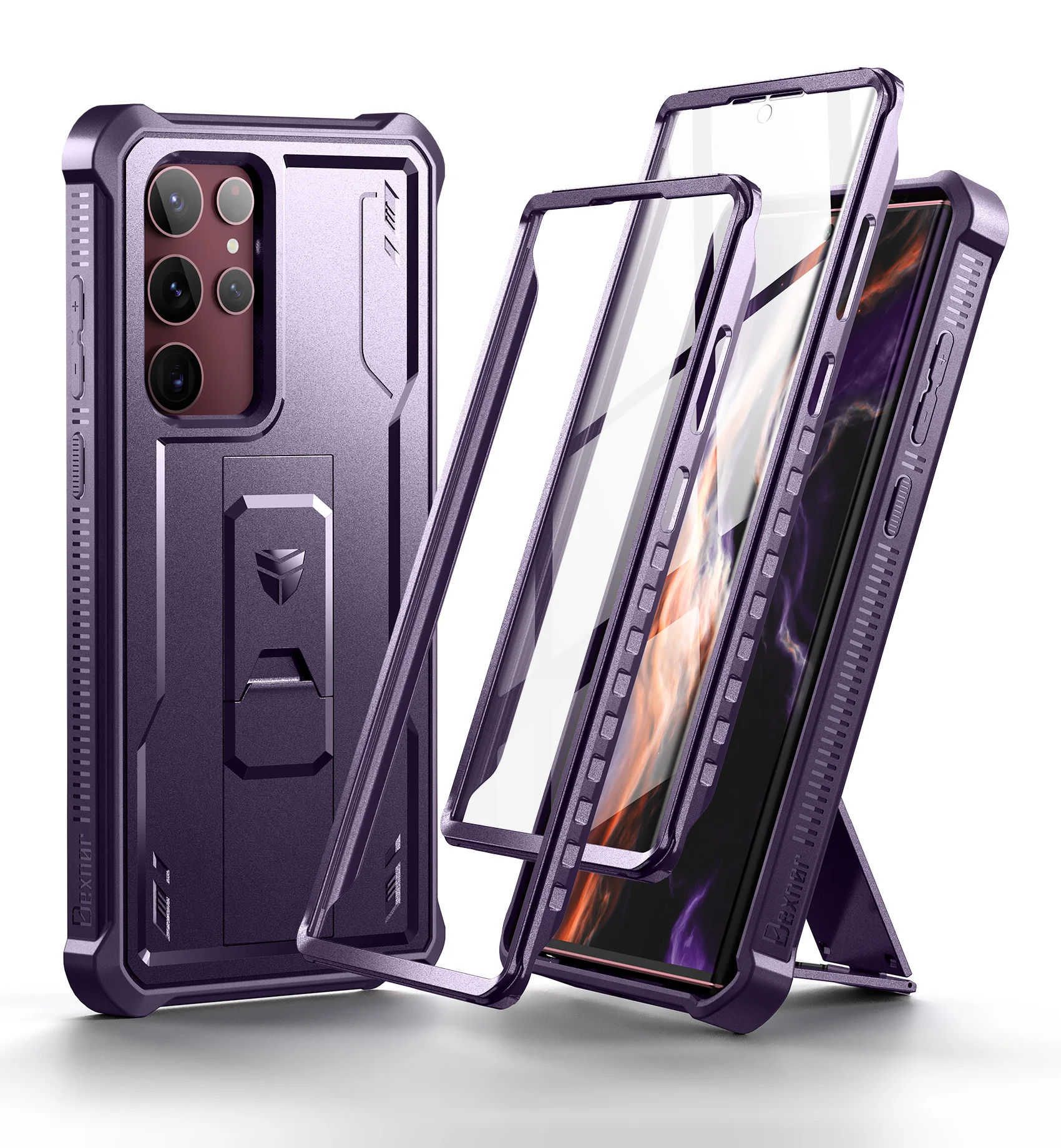 Durable 360° Kickstand Case with Dual Front Frames - Military Grade Shockproof Armor Cover