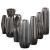 Ceramic Tabletop Flower Vase Handmade Handicrafts Fashion Creativity Black Vase Study Hallway Home Wedding Decoration 5