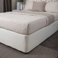Jupe de lit enveloppante de qualité supérieure en similicuir suédé de luxe avec trois côtés et élastiques excellents pour un ajustement facile 6