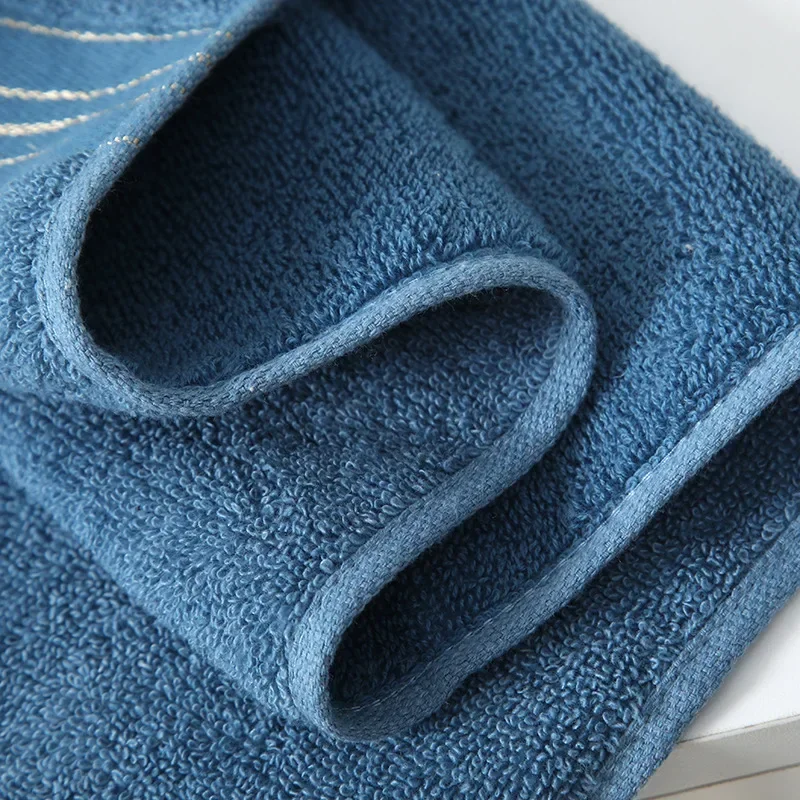 2pcs Towel 100% Cotton Bath Towels Bathroom Accessories Spa Absorbency For Home Solid Color Gold Wire Soft Friendly Face Beach