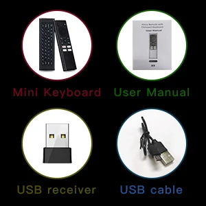 iPazzPort Universal Remote Mini Keyboard Wireless Combo With Voice Air Mouse, IR Learning Controller For Android TV_voghion.com