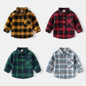 Boys Plaid Collared Shirt 2