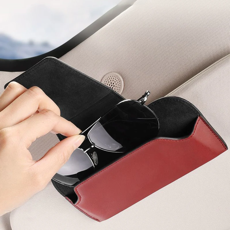 차량용 햇빛가리개 선글라스 박스, 인피니티 QX55 QX50 QX60 70 QX80 QX30 EX FX JX 안경 클립, 가죽 자동 안경 홀더