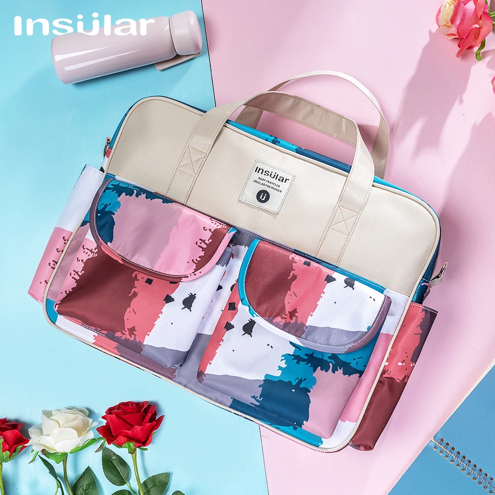 

Insular Baby Diaper Bags Large Capacity Mommy Travel Shoulder Bag Waterproof Baby Nappy Bag Portable Stroller Bag For Baby Care