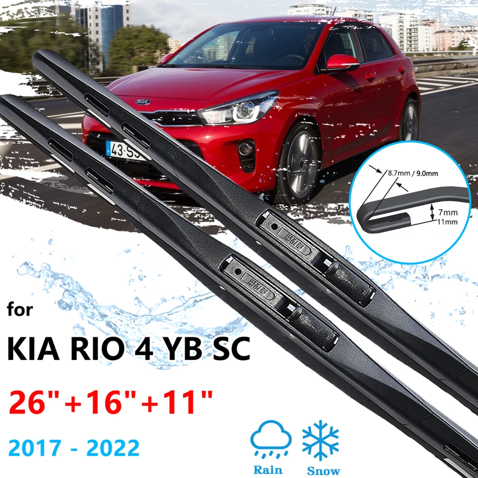 Juego Completo De Escobillas Limpiaparabrisas Para Kia Niro 2016-2024 - Delanteras Y Trasera, Silicona Premium