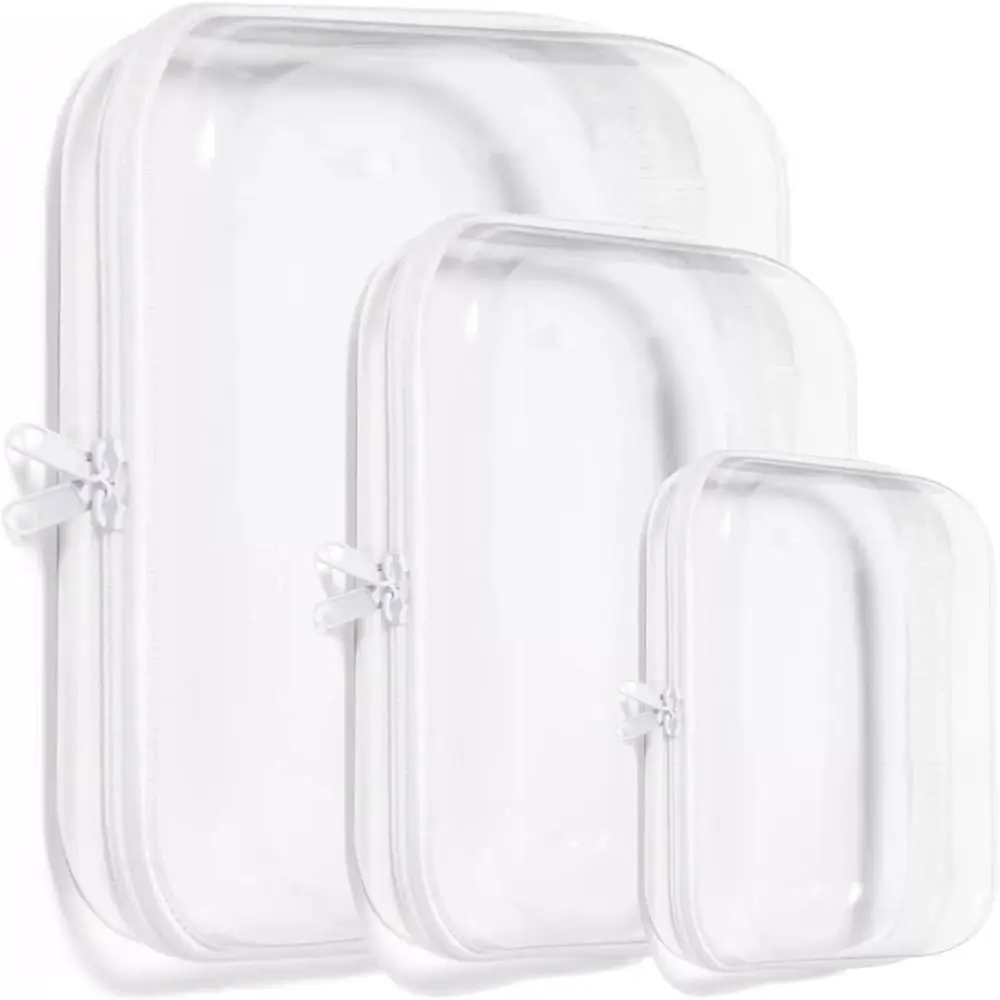 Transparent Zippered Hard Pouch Multifunctional Large Capcity Blocks Toy Storage Bin Makeup Storages Organizers