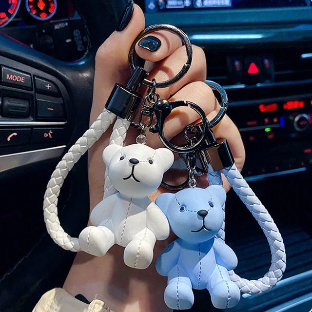 Cute Key Chain Gift Backpack Charm Couple Cartoon Bear Bag Key Chain Women  Men Car Key Ring